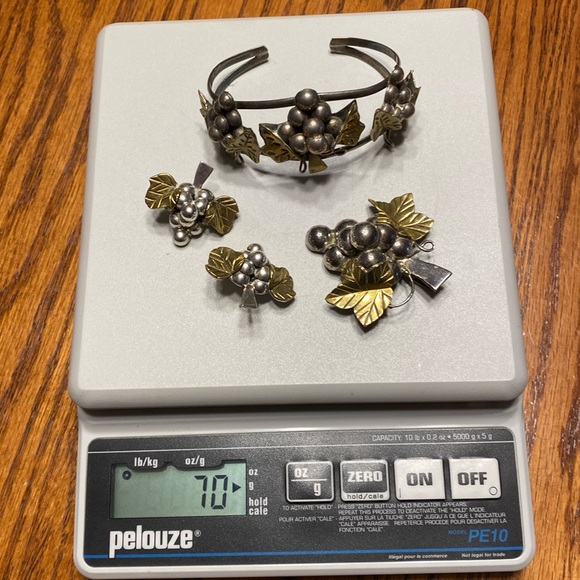 Sterling Grape Set bracelet earrings pendant - Picture 4 of 16